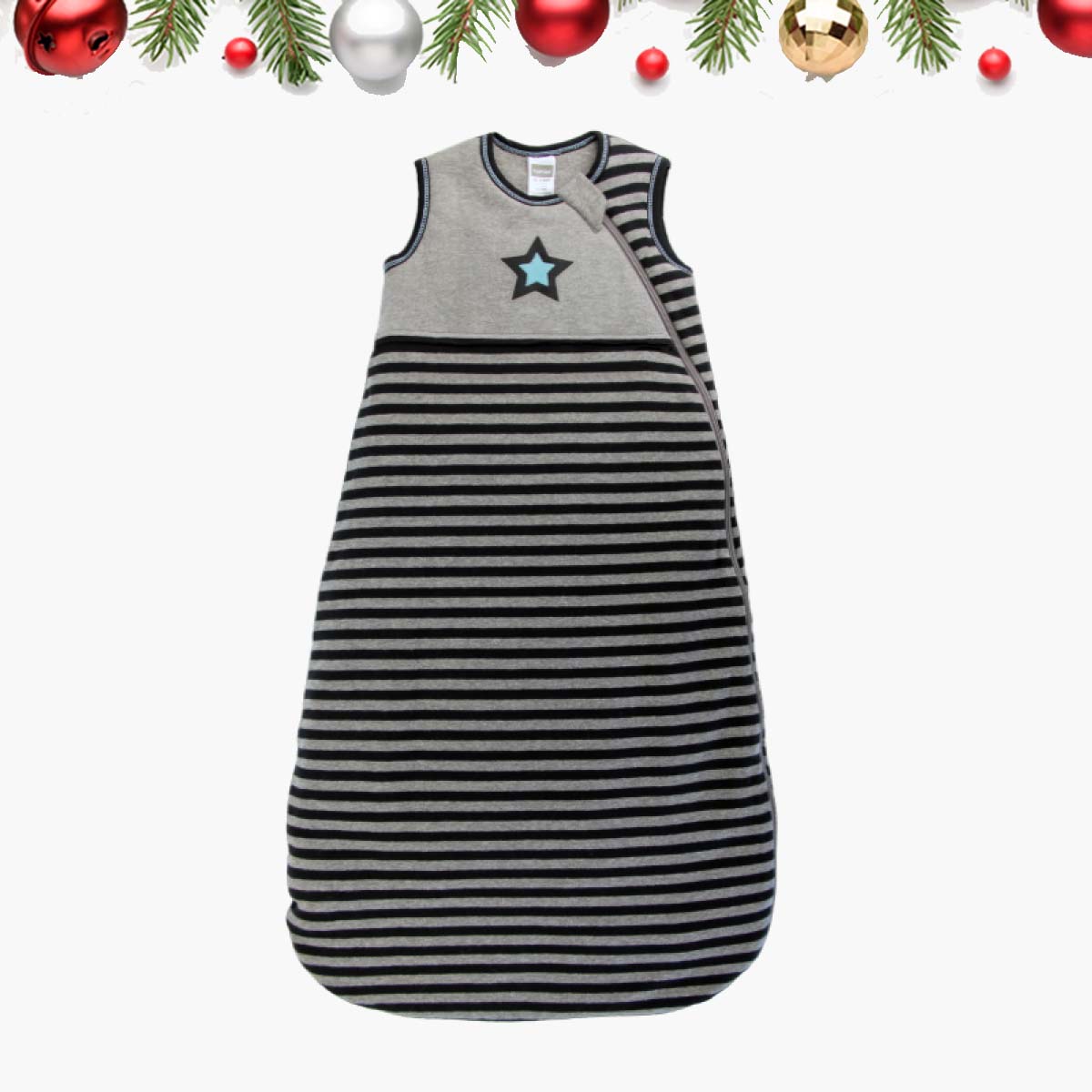 KUSHIES 全棉睡袋 初生0+ / 嬰幼兒6-18月適用 灰間星星