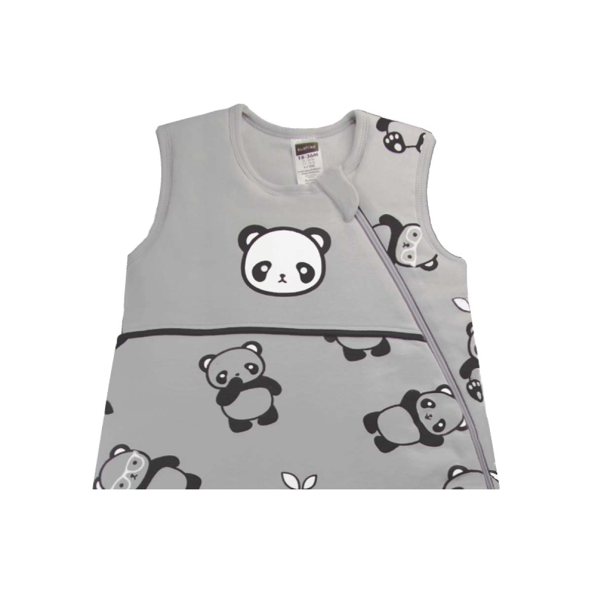 KUSHIES ORGANIC有機棉睡袋 初生0+ / 18-36個月適用 灰色熊貓